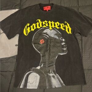 Godspeed “Out of Many One” Robot Tee Red and black- Streetwear
